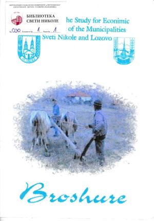Study for Economic Development of the Municipalities Sveti Nikole and Lozovo